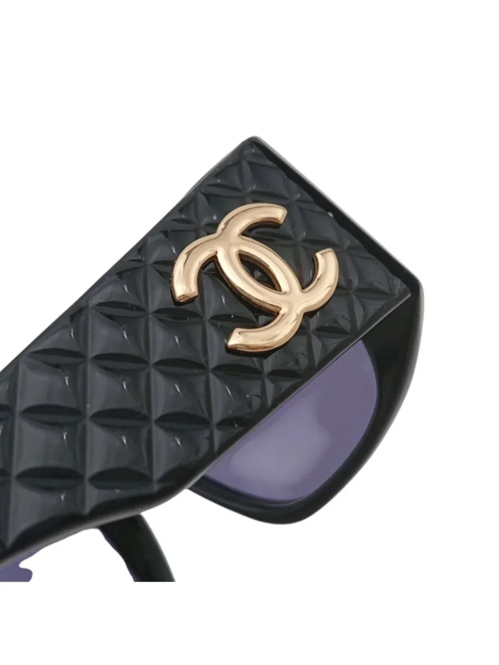 Chanel CC Logo Sunglasses Black Gold Eyewear